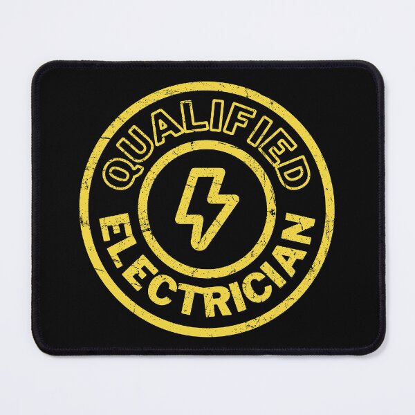 Item preview, Qualified Electrician Stamp - Yellow Distressed designed and sold by RetroNeon.