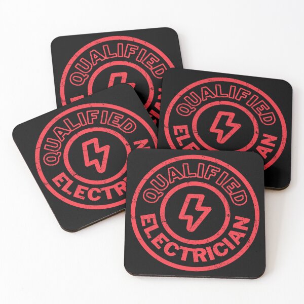 Item preview, Qualified Electrician Stamp - Red Distressed designed and sold by RetroNeon.