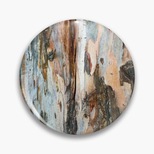 Item preview, Aqua-Blue Tree Bark Art With Bourbon-Color Splashes designed and sold by DEC02.