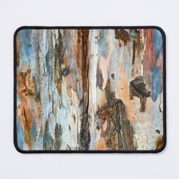 Item preview, Aqua-Blue Tree Bark Art With Bourbon-Color Splashes designed and sold by DEC02.