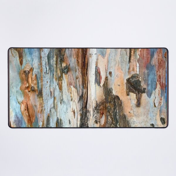 Item preview, Aqua-Blue Tree Bark Art With Bourbon-Color Splashes designed and sold by DEC02.