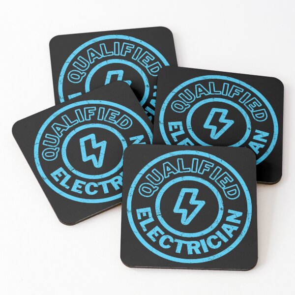 Item preview, Qualified Electrician Stamp - Blue Distressed designed and sold by RetroNeon.