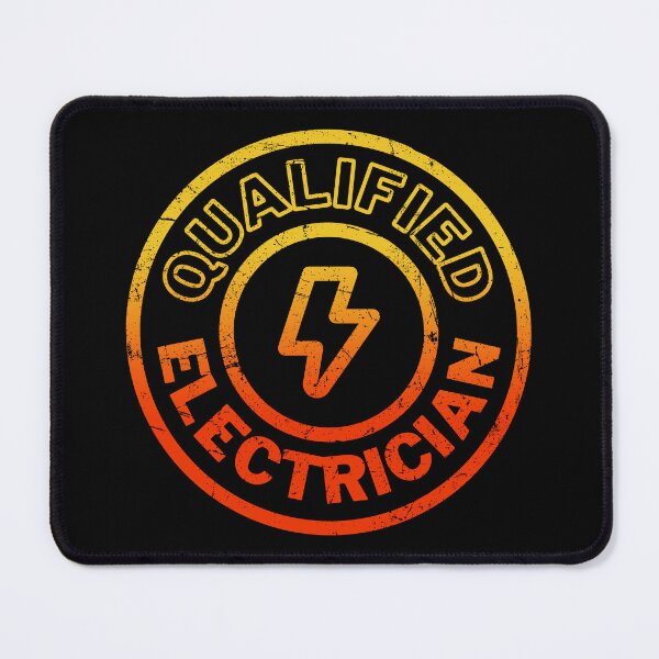 Item preview, Qualified Electrician Stamp - Yellow / Red Distressed designed and sold by RetroNeon.