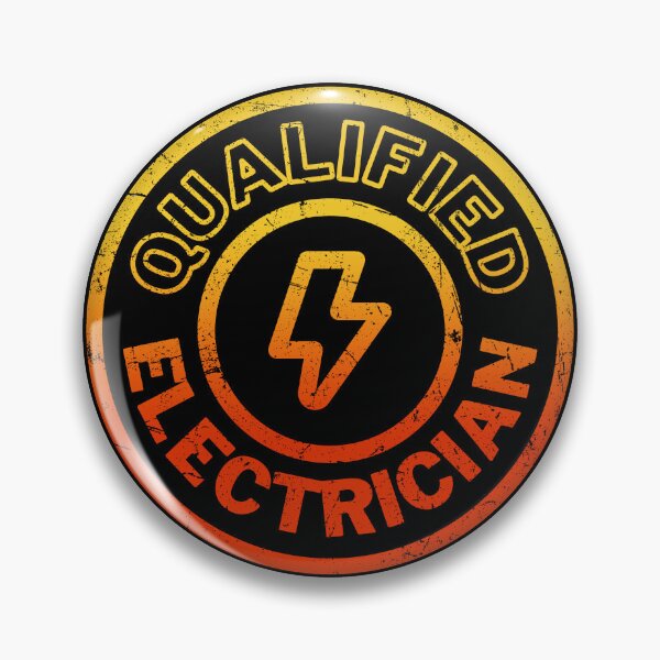 Item preview, Qualified Electrician Stamp - Yellow / Red Distressed designed and sold by RetroNeon.