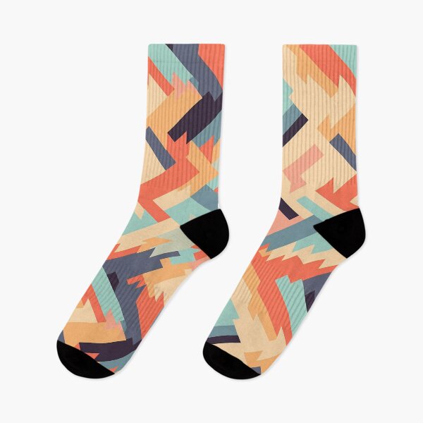 Item preview, Abstract Pattern 3, almost Southwestern but just shapes, jagged minimalist diagonals, like rivers and mountains above Southern Utah, orange, pink, blue, black, simple beauty. designed and sold by FoxRobinRabbit.