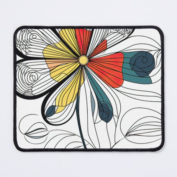 Item preview, Colorful Abstract Flower with Floral Lines - Caricature Style designed and sold by PaintbrushPlace.