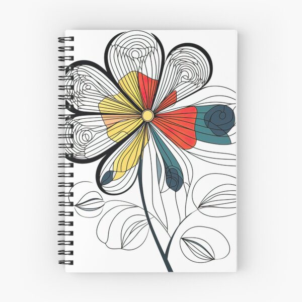 Item preview, Colorful Abstract Flower with Floral Lines - Caricature Style designed and sold by PaintbrushPlace.