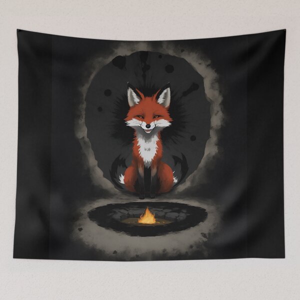 Item preview, Fireside Bliss: A Happy Fox Hole with Fire T-Shirt designed and sold by meesin-shop.