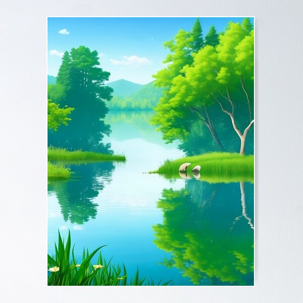 Item preview, Nature's Serenity: River and Trees Clipart  designed and sold by Glitchart66.