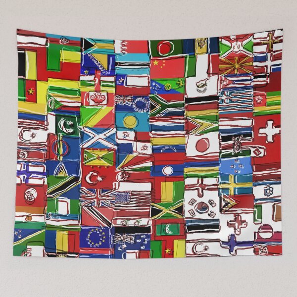 Item preview, Sketchy World Flags designed and sold by Prawny.