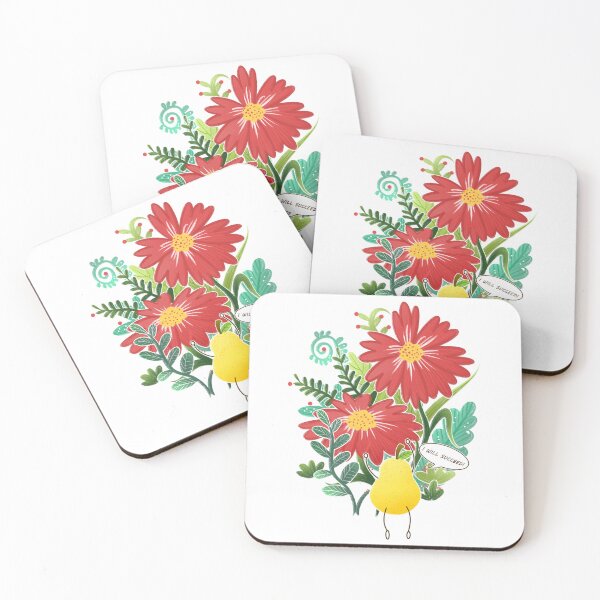 Item preview, Pear And Beautiful Flowers designed and sold by Lychee Design.
