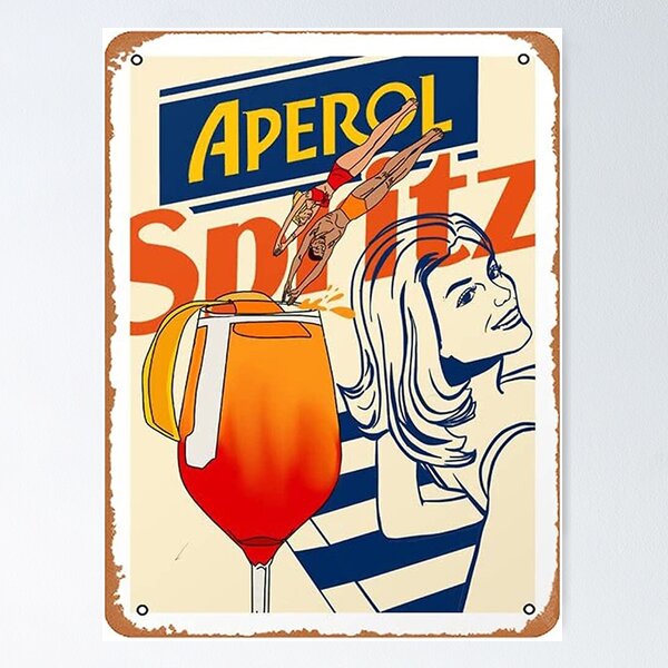 Aperol Spritz Cocktail Print  The perfect poster for aspiring