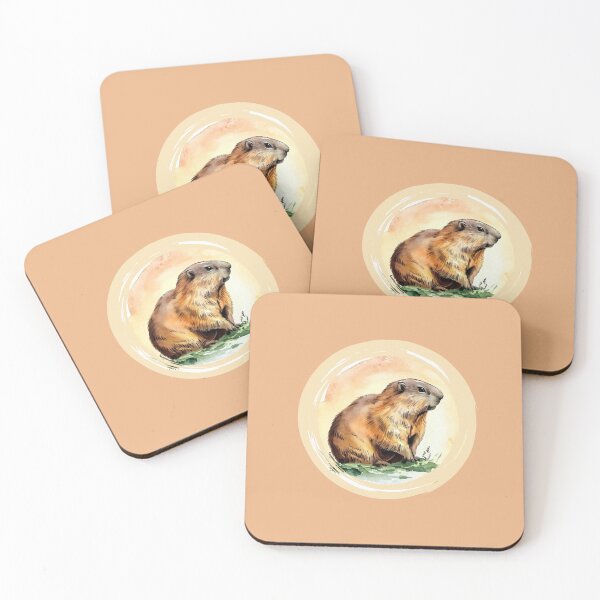 Item preview, Cute groundhog painted with watercolor designed and sold by GroundhogMs.