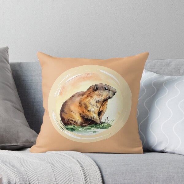 Item preview, Cute groundhog painted with watercolor designed and sold by GroundhogMs.