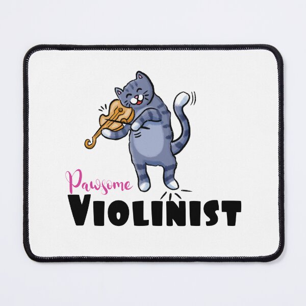 Item preview, Pawsome Violinist - cat paying violin cartoon - funny violinist kitty pun designed and sold by JyayasiDesigns.