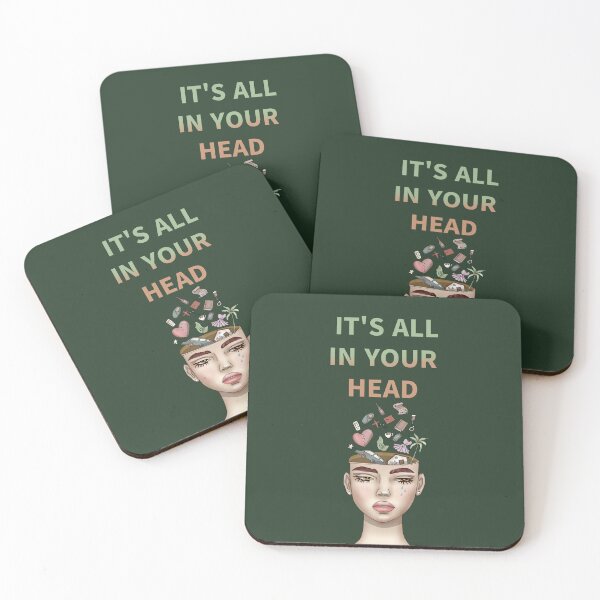 Item preview, its all in your head, surreal illustration designed and sold by La Loca.