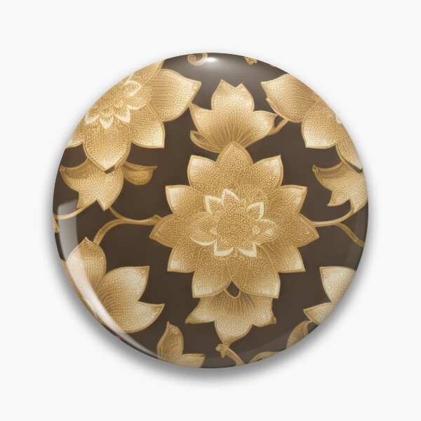 Item preview, Geometric floral gold and brown pattern illustration designed and sold by ArtyBuys.