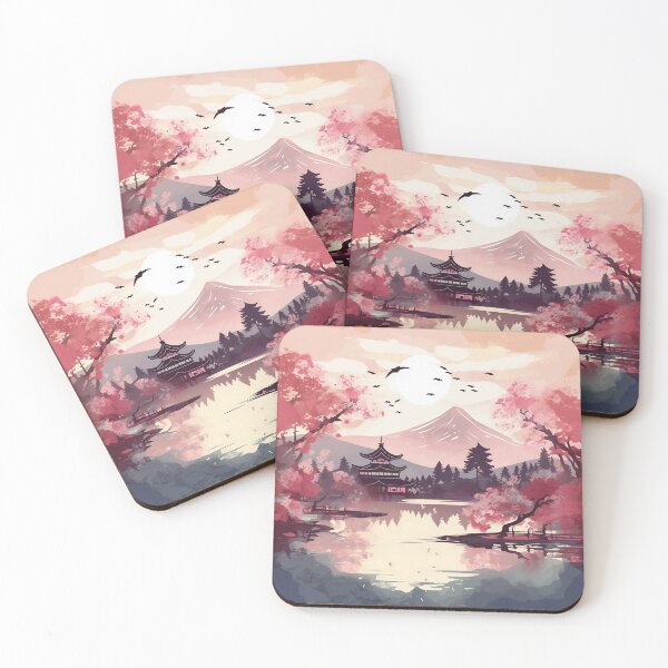 Item preview, Harmony in Sakura Valley - Traditional Oriental Japanese Landscape designed and sold by Theflyingart.