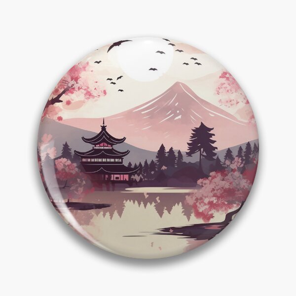 Item preview, Harmony in Sakura Valley - Traditional Oriental Japanese Landscape designed and sold by Theflyingart.