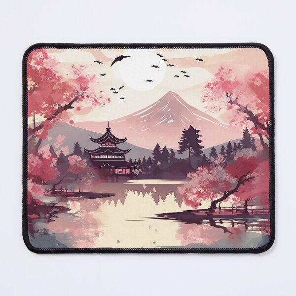 Item preview, Harmony in Sakura Valley - Traditional Oriental Japanese Landscape designed and sold by Theflyingart.