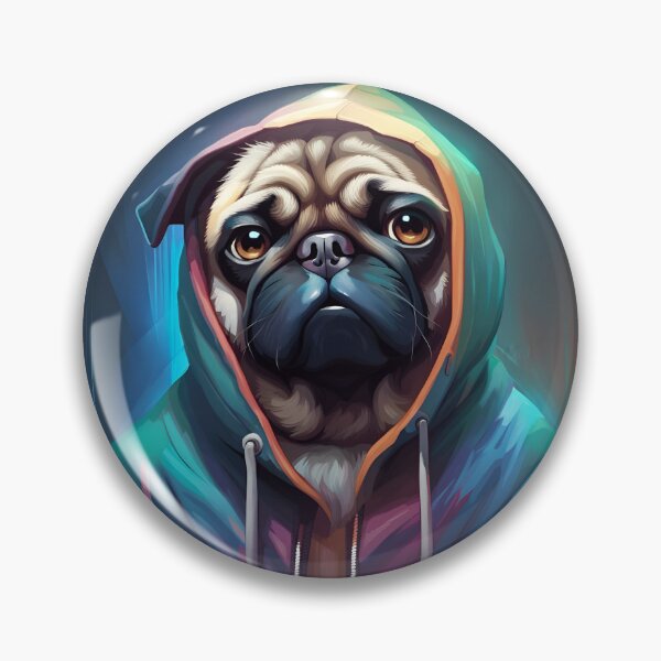 Item preview, Pug in a Hoodie designed and sold by Ameiva-Apparel.