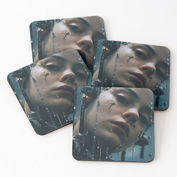 Item preview, Futuristic Vision: Human with Cybernetic Implants Close-Up designed and sold by cyberartmaker.
