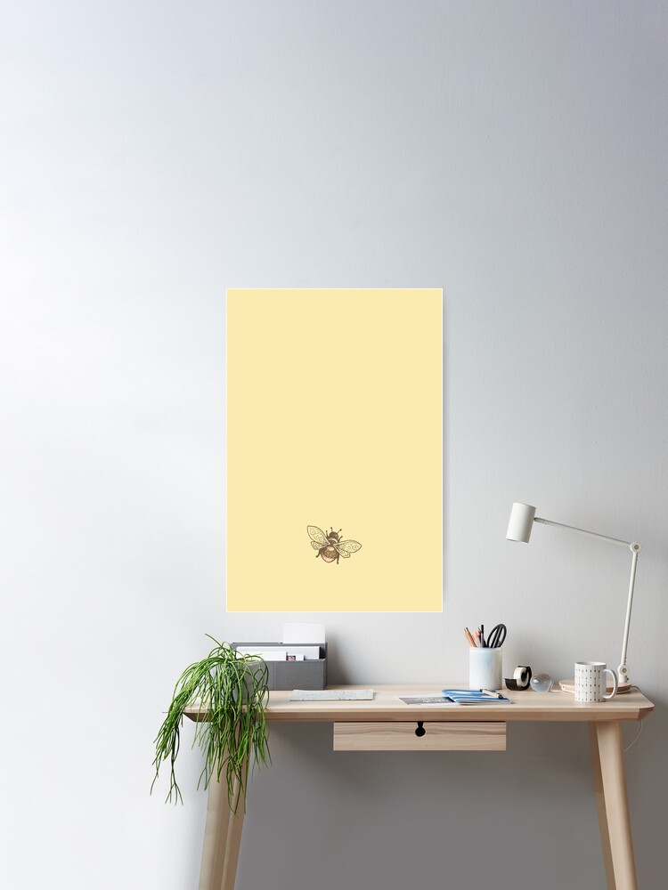 Vintage Opulence - Yellow Background with Gold Antique Bee Poster for Sale  by Michelle Moss