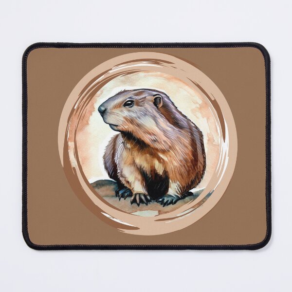 Item preview, Groundhog in circular design painted with watercolor designed and sold by GroundhogMs.