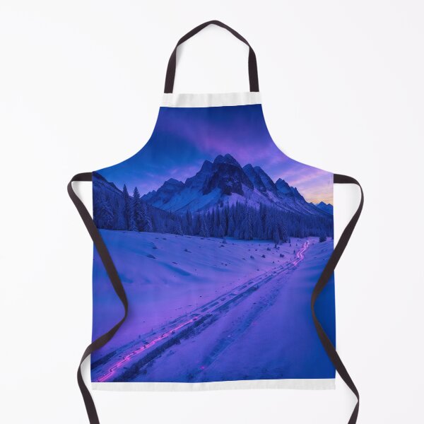 Item preview, A Snow-Covered Mountain Pass with Snowmobile Tracks Leading into the Distance, Ai Generated Art designed and sold by AiGens.