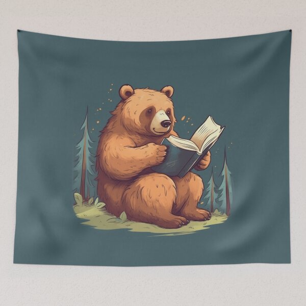 Item preview, Bear reading a book designed and sold by bigmoments.