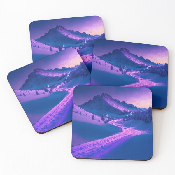Item preview, A Groomed Snowcat Trail Winding Through the Majestic Mountain Landscape, Ai Generated Art designed and sold by AiGens.