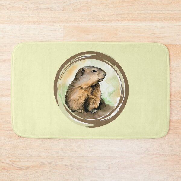 Item preview, Groundhog observing the landscape painted with watercolor designed and sold by GroundhogMs.
