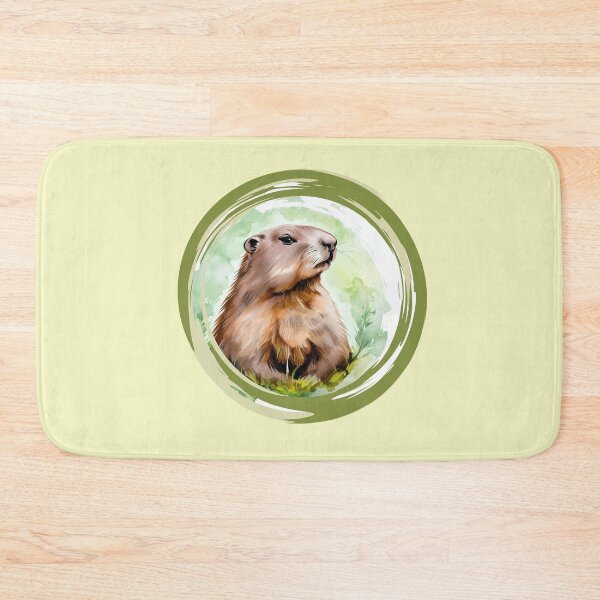 Item preview, Groundhog next to nature painted with watercolor designed and sold by GroundhogMs.