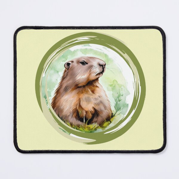 Item preview, Groundhog next to nature painted with watercolor designed and sold by GroundhogMs.