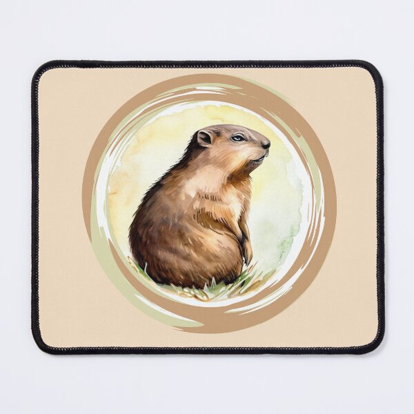 Item preview, Groundhog sitting on the grass painted with watercolor designed and sold by GroundhogMs.