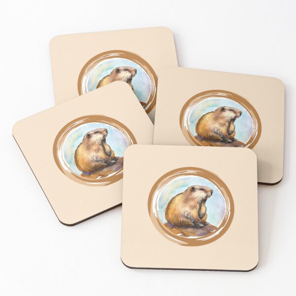 Item preview, Groundhog sitting watching the sky painted with watercolor designed and sold by GroundhogMs.