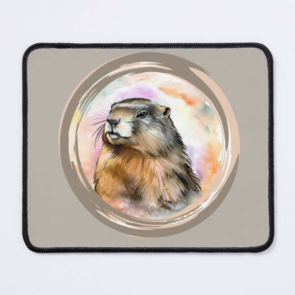 Item preview, Cheerful groundhog painted with watercolor designed and sold by GroundhogMs.