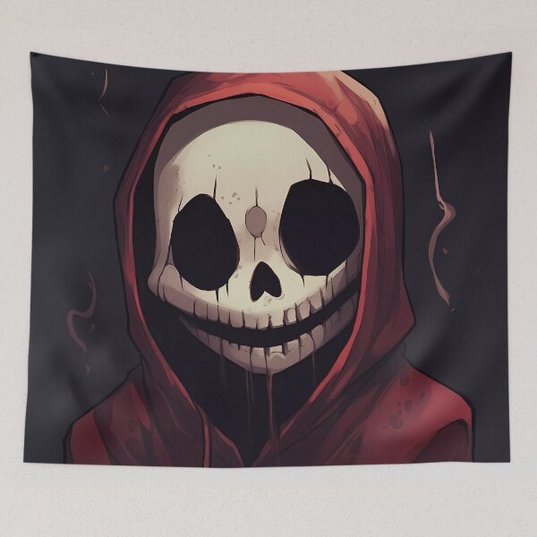 Item preview, Nightmare Child with a Skull Mask and Red Hood designed and sold by SingularityGeek.