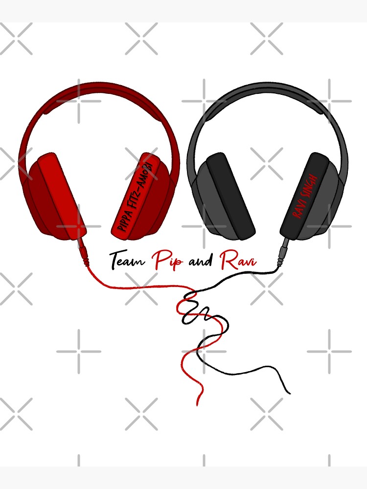 Thumbnail 5 of 5, Tote Bag, A Good Girl’s Guide to Murder: Team Pip & Ravi Headphones designed and sold by onigiri-hamster.