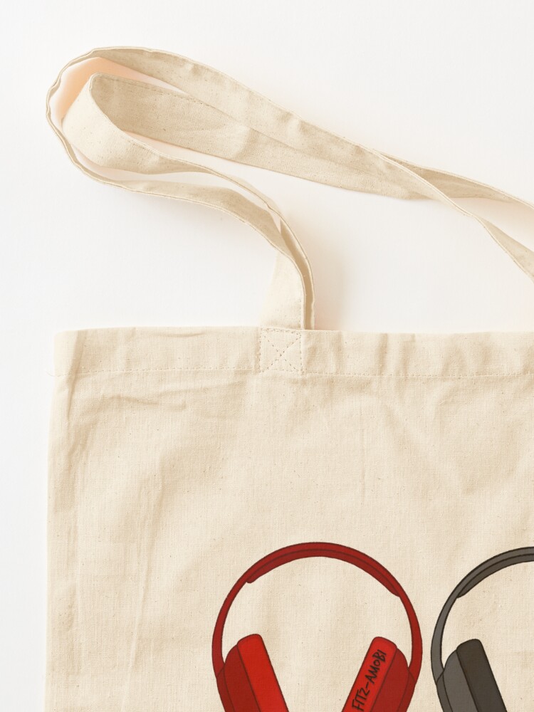 Thumbnail 3 of 5, Tote Bag, A Good Girl’s Guide to Murder: Team Pip & Ravi Headphones designed and sold by onigiri-hamster.