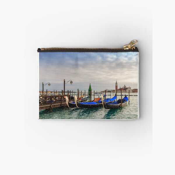 Item preview, Venice gondolas moored by Saint Mark square during winter days designed and sold by torishaa.