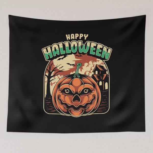 Item preview, Halloween pumpkin with haunted house designed and sold by quanlh.