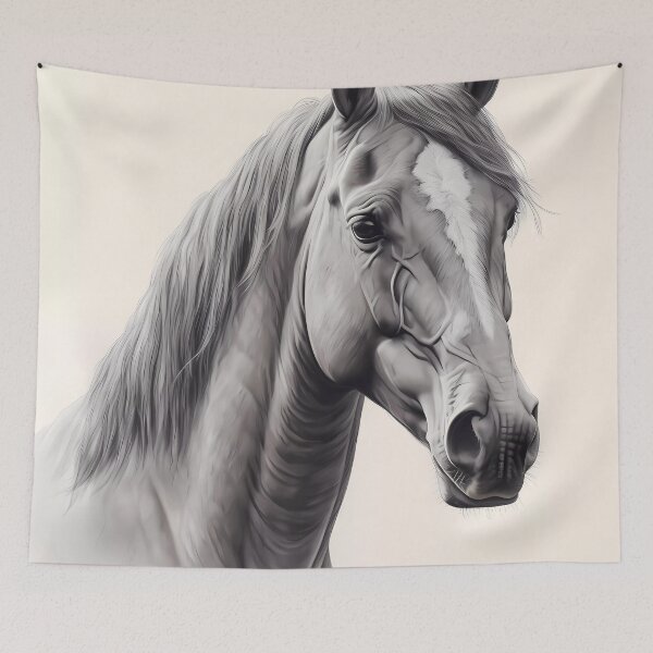 Item preview, Pencil Portrait of a Horse's Head designed and sold by SingularityGeek.