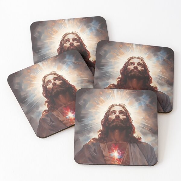 Item preview, Savior God Christ with an Illuminated Heart and Crown, Symbolizing Love designed and sold by SingularityGeek.