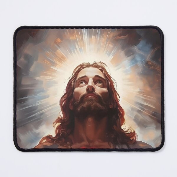 Item preview, Savior God Christ with an Illuminated Heart and Crown, Symbolizing Love designed and sold by SingularityGeek.