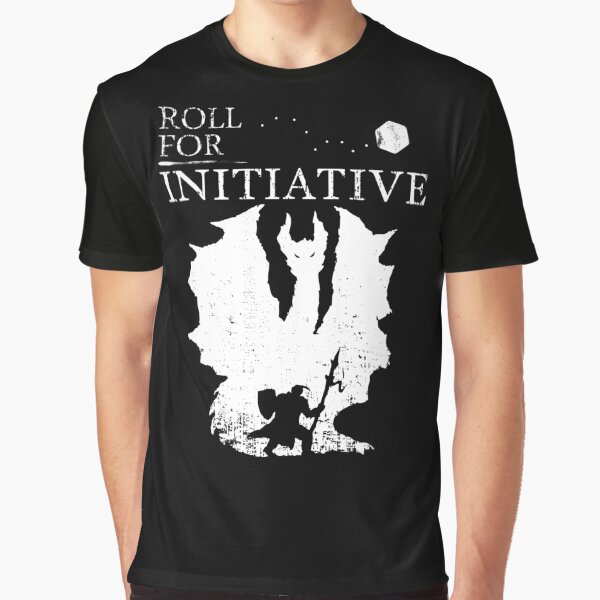 Roll For Initiative - White Graphic T-Shirt