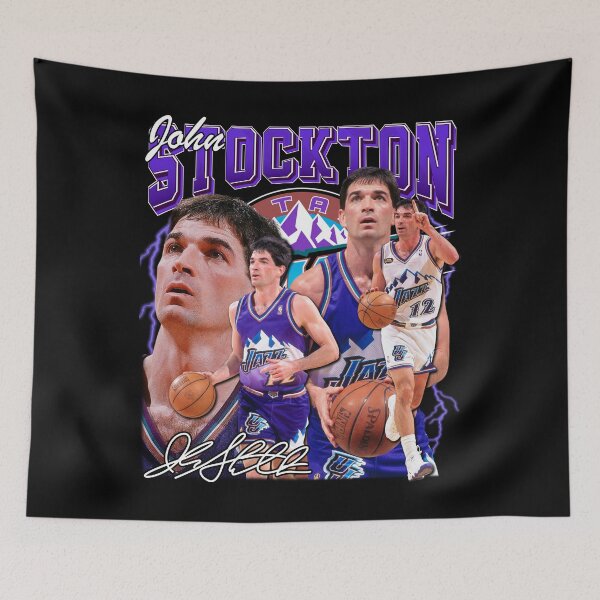 Item preview, John Stockton Legend Basketball Signature Vintage Retro 80s 90s Bootleg Rap Style designed and sold by humbertuks.