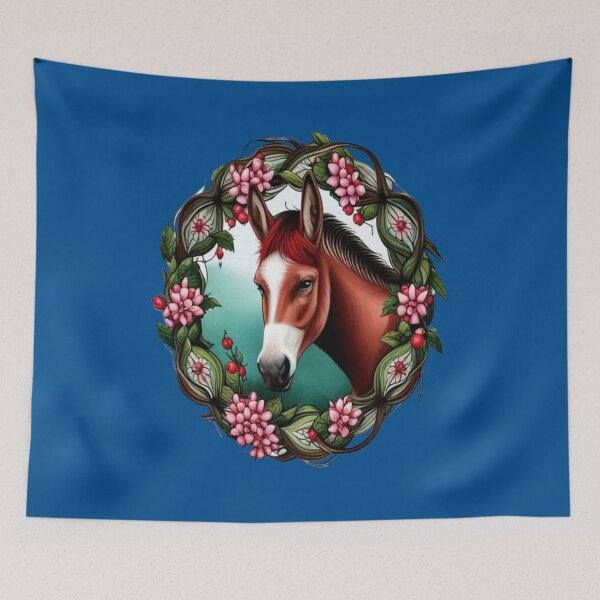 Item preview,  A Mule Surrounded By Hawthorn Wreath Missouri State Tattoo Art designed and sold by taiche.
