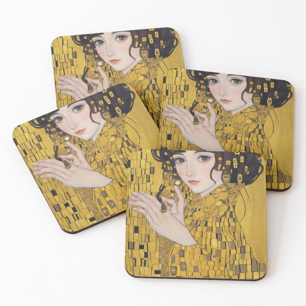 Item preview, Art Nouveau painting of a beautiful woman - after Gustav Klimt designed and sold by Vintage Designs +.
