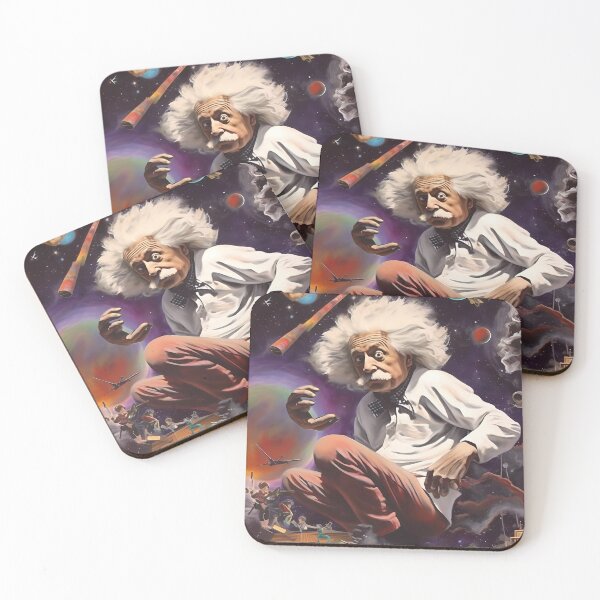 Item preview, Surrealistic Portrait of Einstein Crouched in the Immensity of the Universe designed and sold by SingularityGeek.